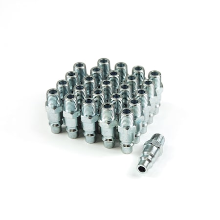 Primefit Industrial Plug 3/8" x 1/4" Male NPT, 25PCS IP3814MS-B25-P